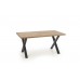 Stół Apex 160X90 dąb+czarny drewno+stal +6 szt krzesła k399