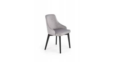  TOLEDO 3 krzesło czarny / tap. velvet pikowany Karo 4 - MONOLITH 85 (jasny popiel) 
